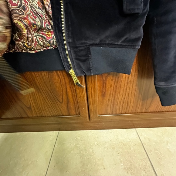 Schott NYC Dark Blue Velvet Bomber Jacket - Picture 7 of 10